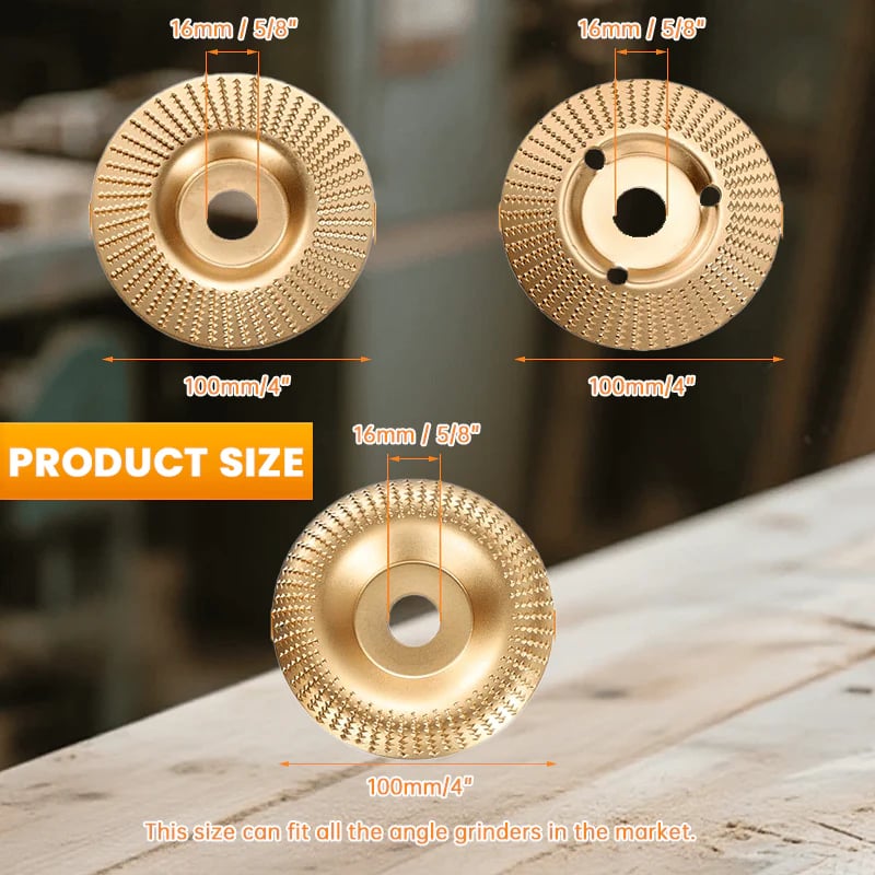 Wood carving and grinding wheel set - Shaped grinding wheels for wood cutting