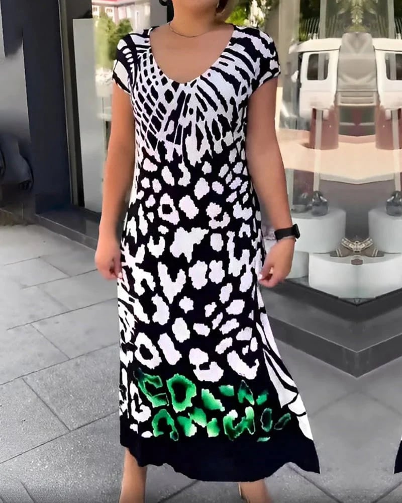 đŸ’–Casual Printed Short Sleeve Dress