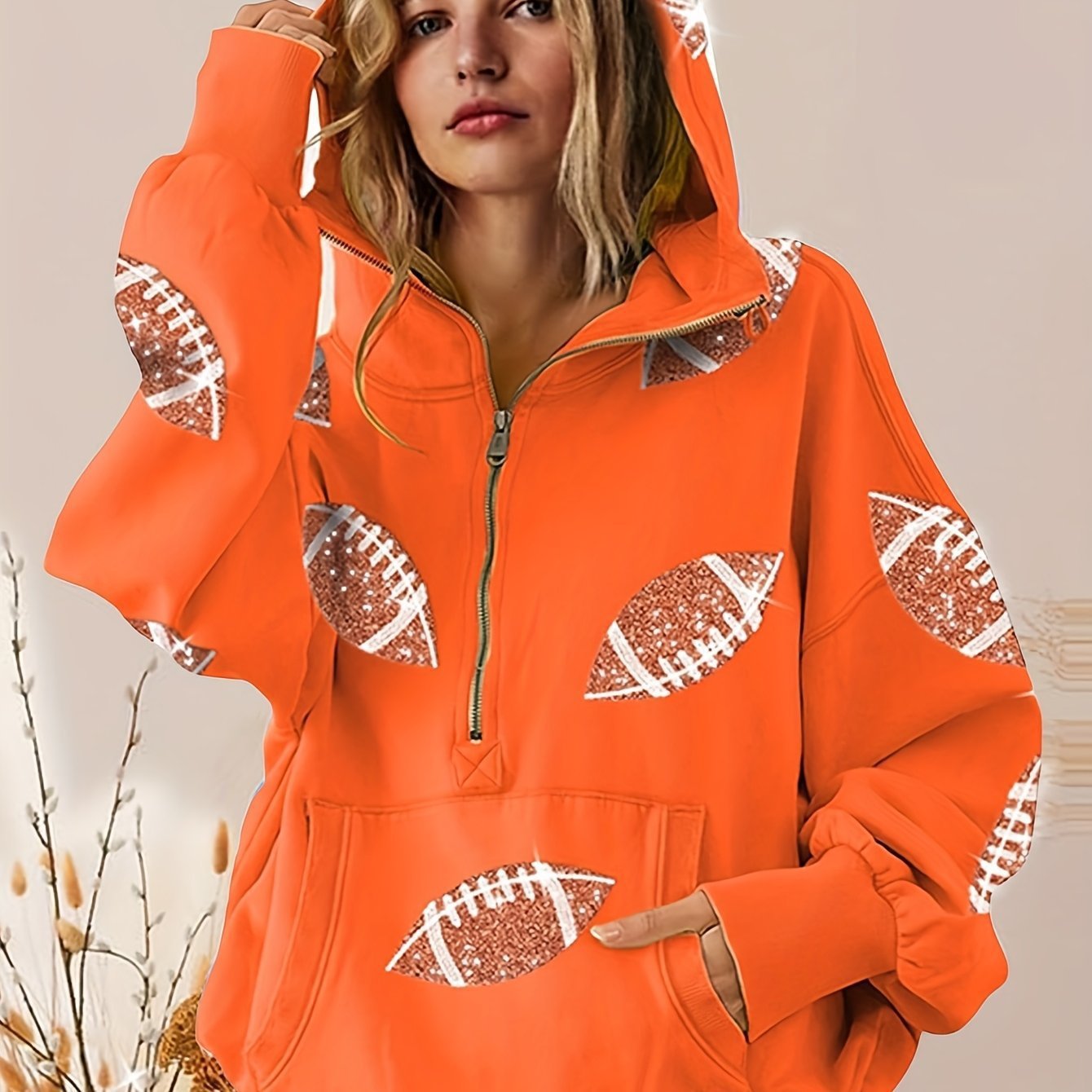đ„âGlam Kickoffâ Long Sleeve Zip Hoodie