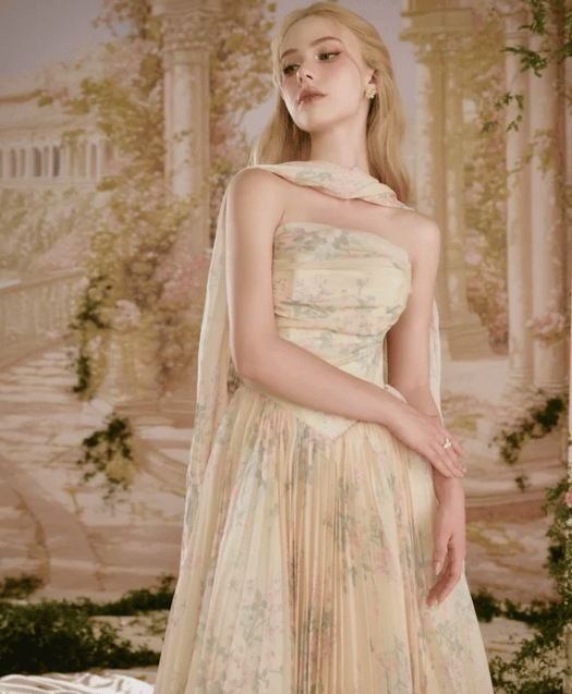 Amelia Corset Pleated dress - Floral