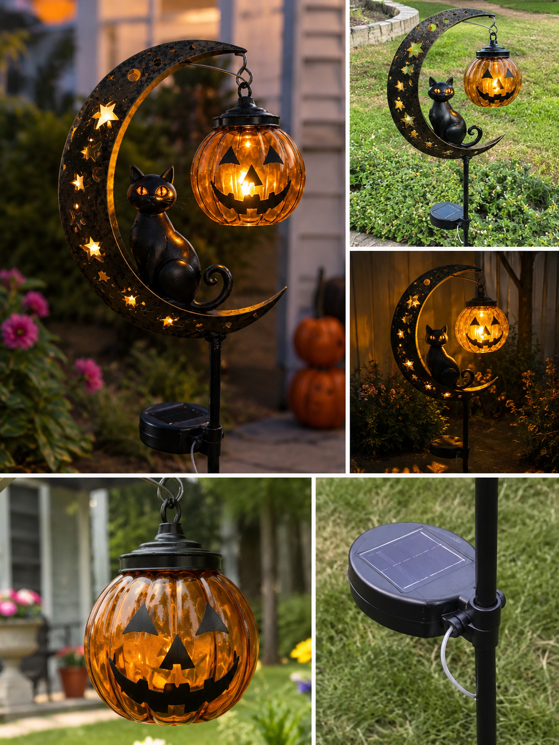 ๐ Halloween Early Bird Sale ๐Pumpkin Moon Garden Stake Light