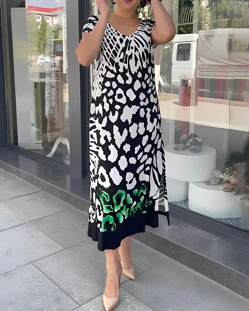 đŸ’–Casual Printed Short Sleeve Dress