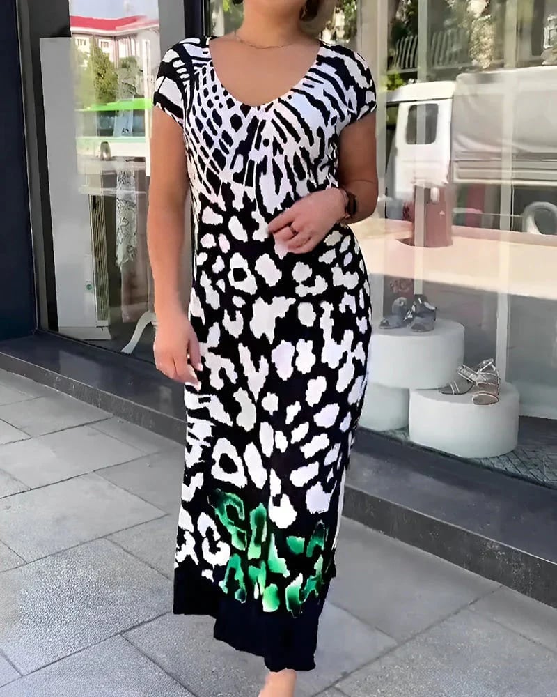 đŸ’–Casual Printed Short Sleeve Dress