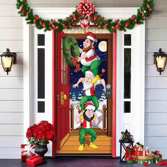 Christmas and Halloween front door decoration