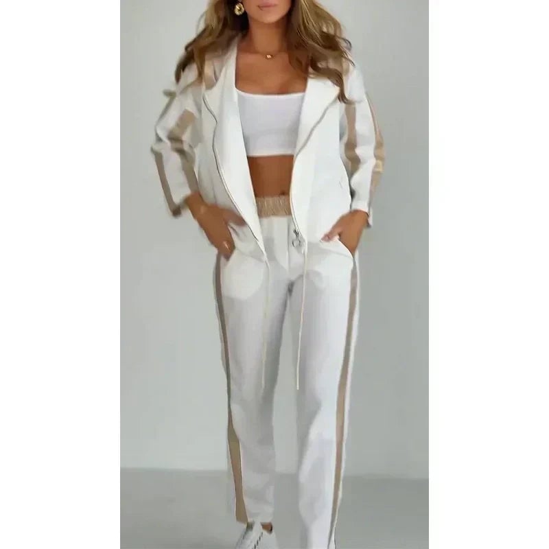 Women's leisure suit with striped hood and drawstring 🌺 Buy 2 and get free shipping