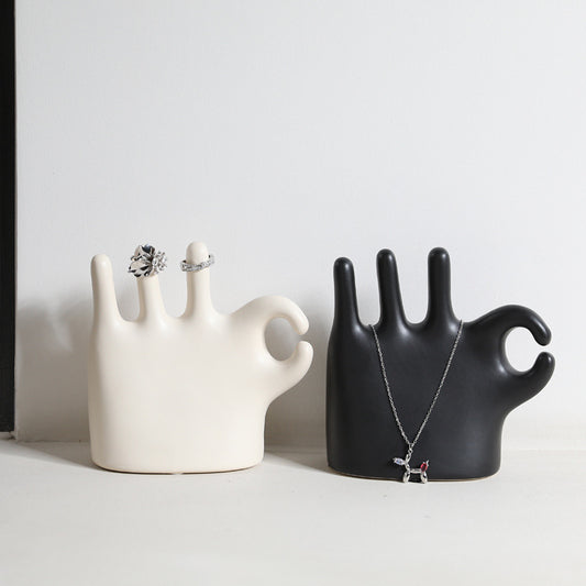 Ceramic palm ornaments