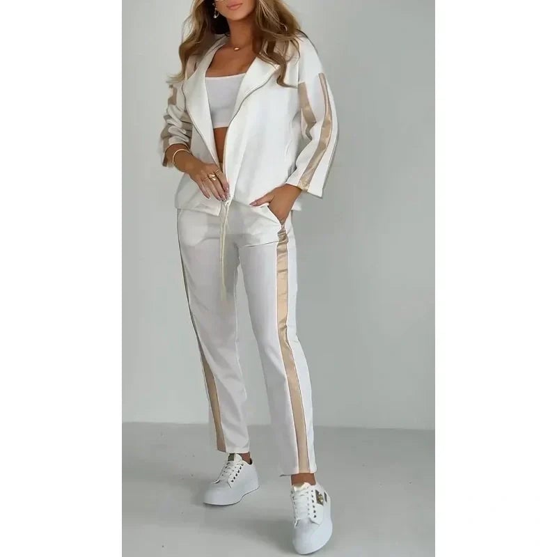 Women's leisure suit with striped hood and drawstring 🌺 Buy 2 and get free shipping