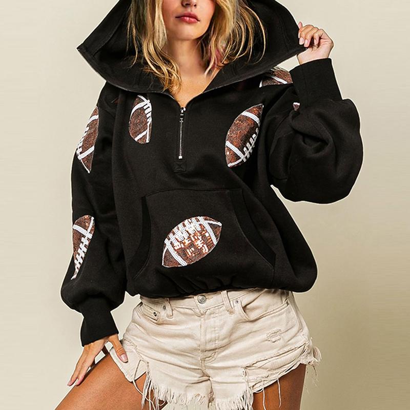 đ„âGlam Kickoffâ Long Sleeve Zip Hoodie