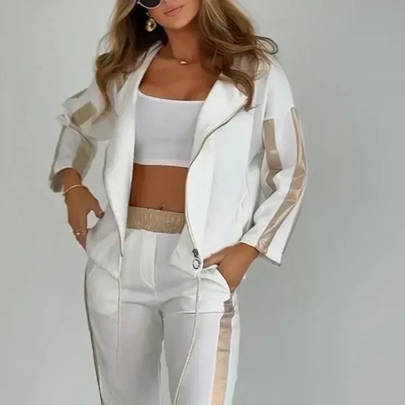 Women's leisure suit with striped hood and drawstring 🌺 Buy 2 and get free shipping