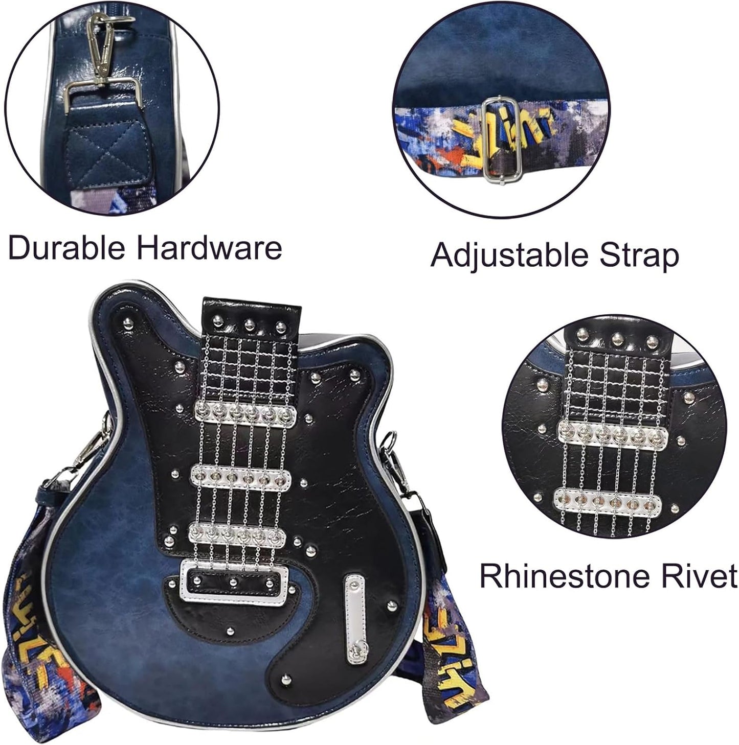 Guitar Shaped Crossbody Shoulder Bag