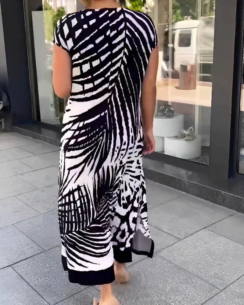 đŸ’–Casual Printed Short Sleeve Dress
