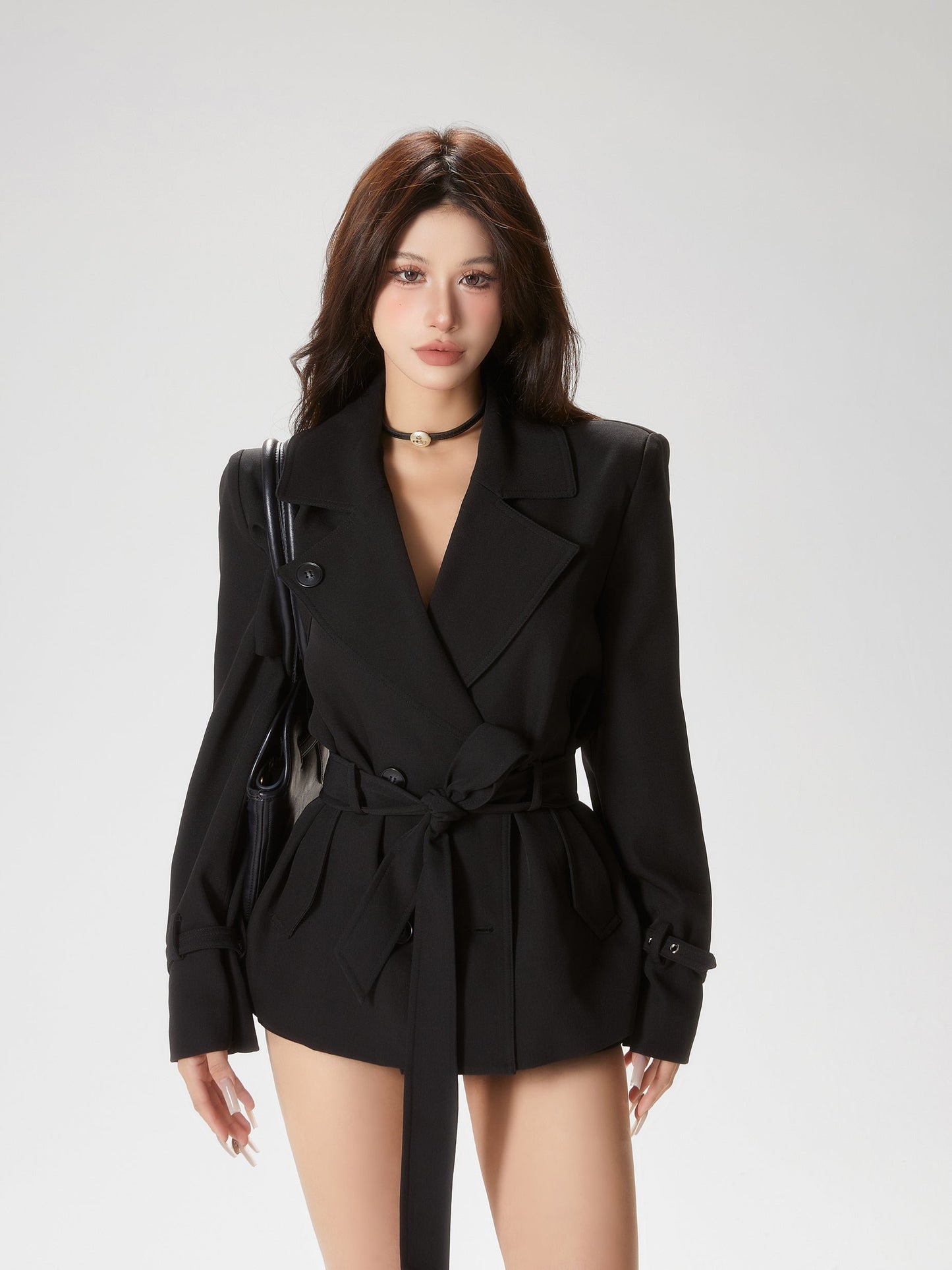 Short Waist Lapel Jacket Set