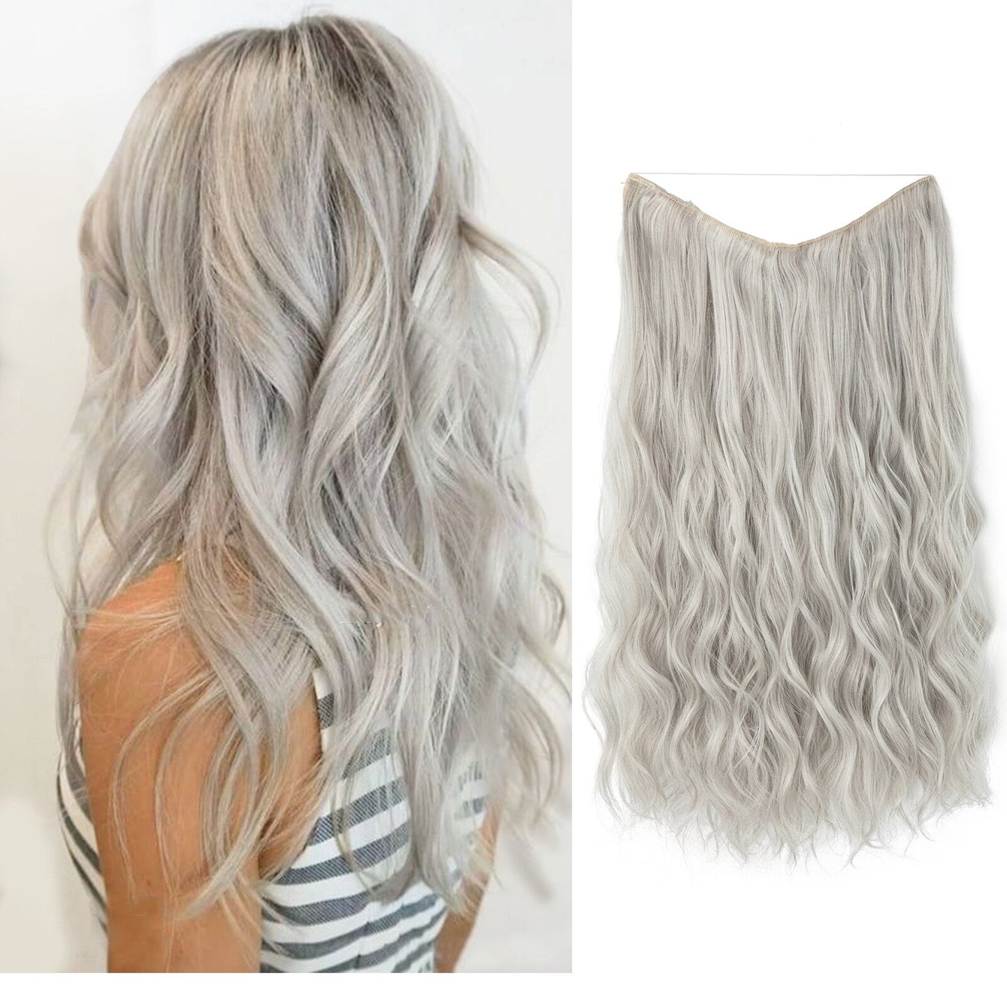 👸One-piece invisible wire hair extensions