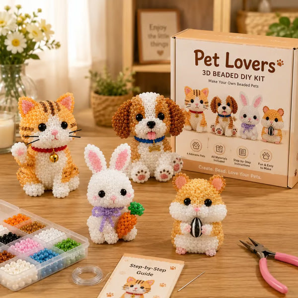 🦌Most Popular🧵Mini 3D Beaded Animal Craft Kit