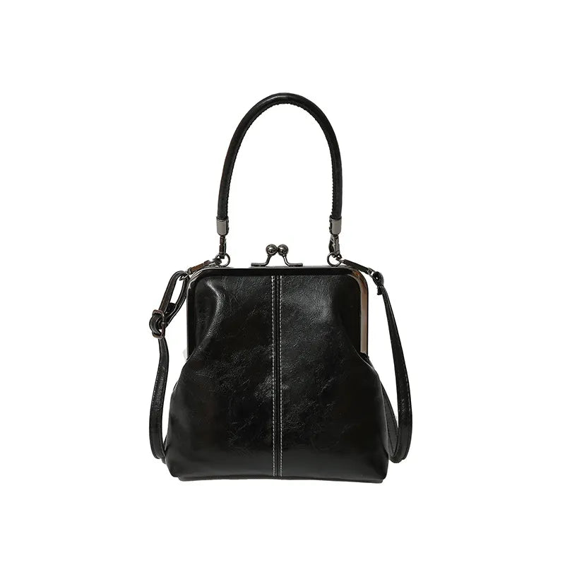 Women's Leather Kiss Buckle Crossbody/Shoulder Bag