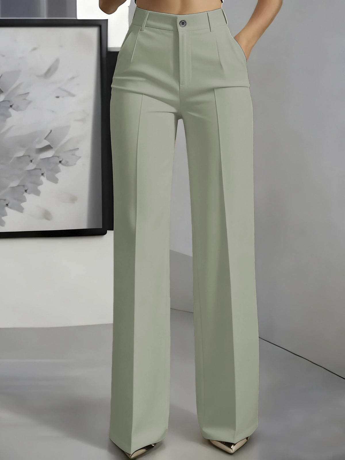 🎉🎉New high-waisted, straight-leg, minimalist suit pants