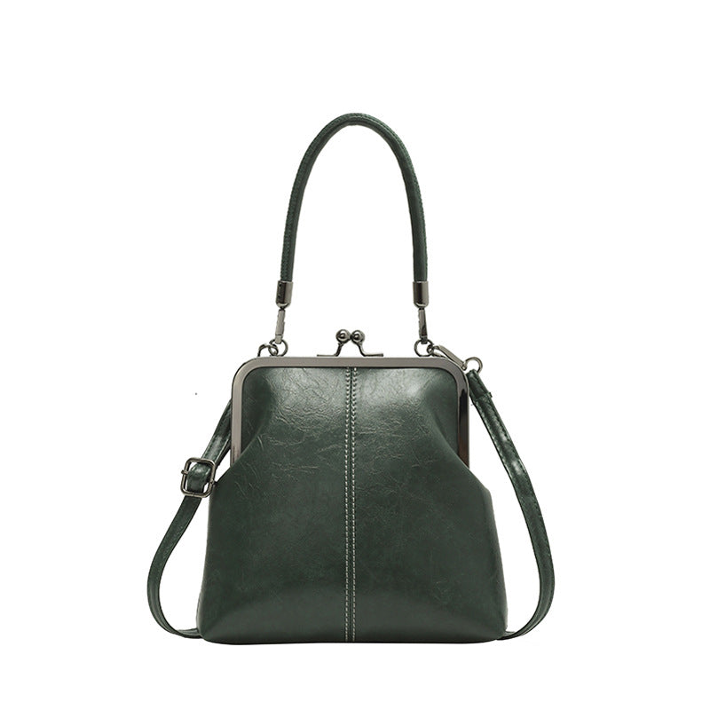 Women's Leather Kiss Buckle Crossbody/Shoulder Bag