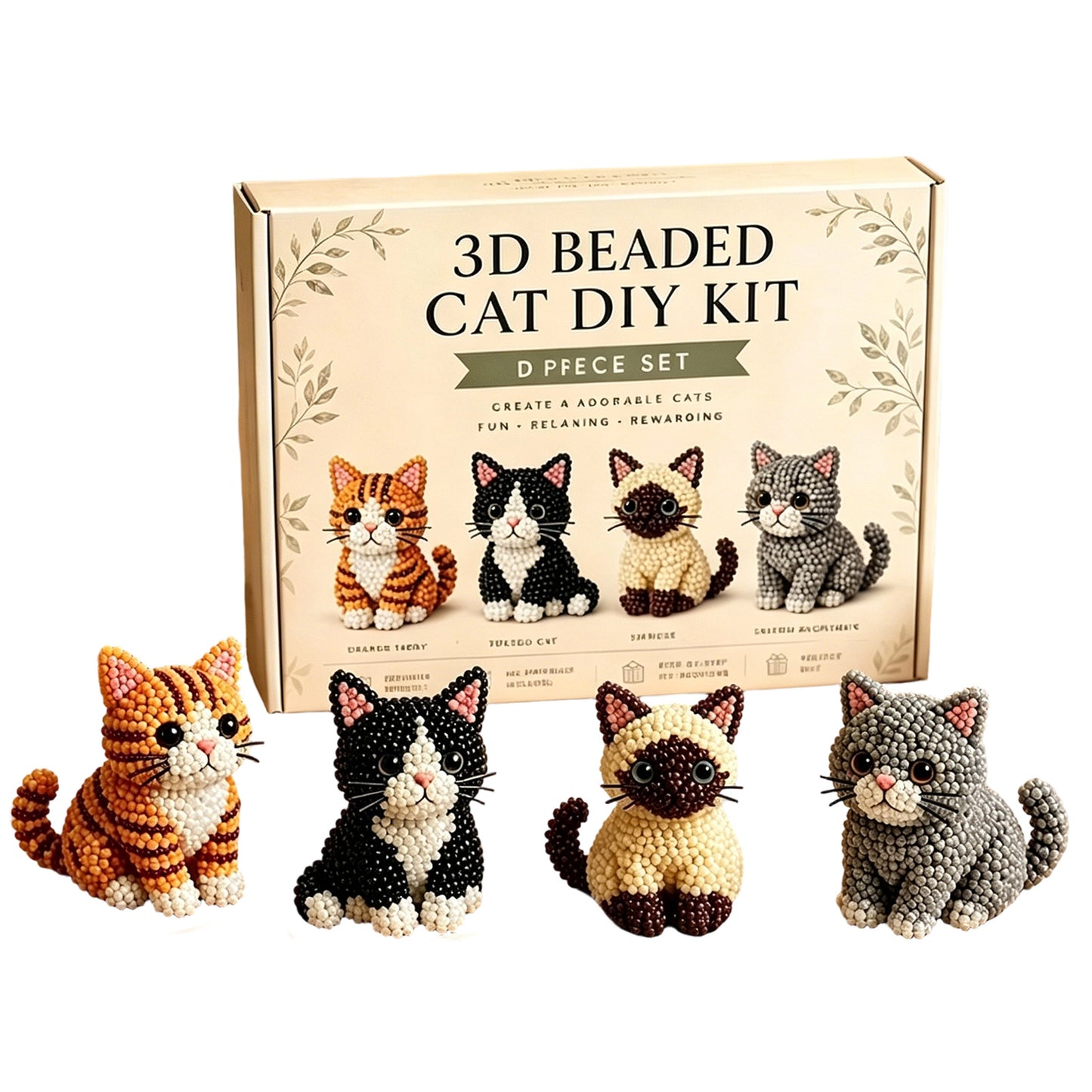 🦌Most Popular🧵Mini 3D Beaded Animal Craft Kit