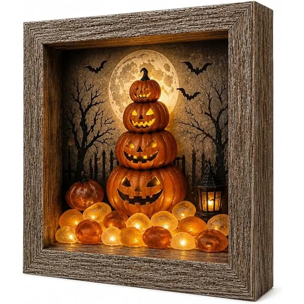 💡DIY 3D Light-Up Halloween Shadow Box Kit🎃