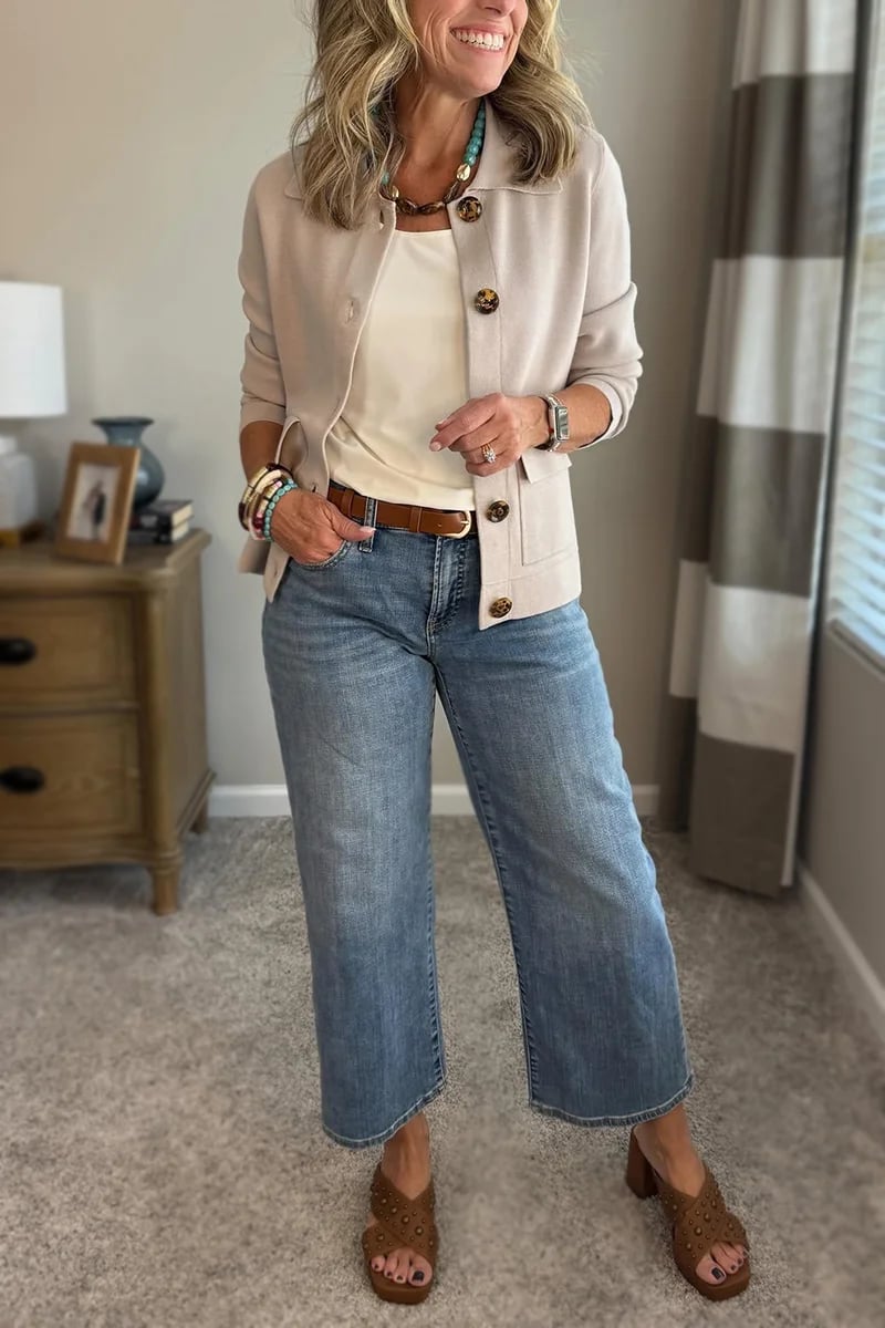 Women's Lapel Pocket Jacket