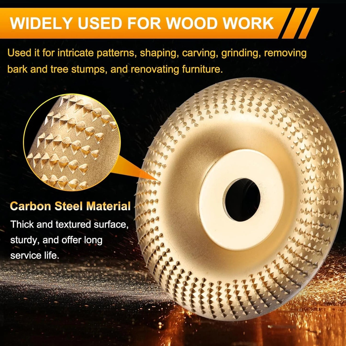 Wood carving and grinding wheel set - Shaped grinding wheels for wood cutting