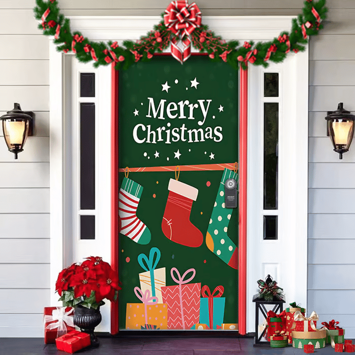 Christmas and Halloween front door decoration