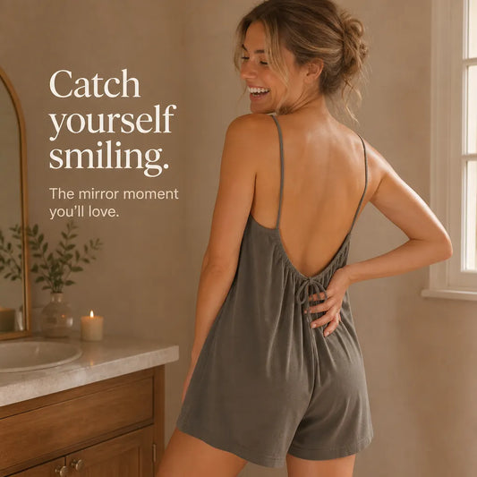 Women's Linen Suspender Backless Shorts Jumpsuit
