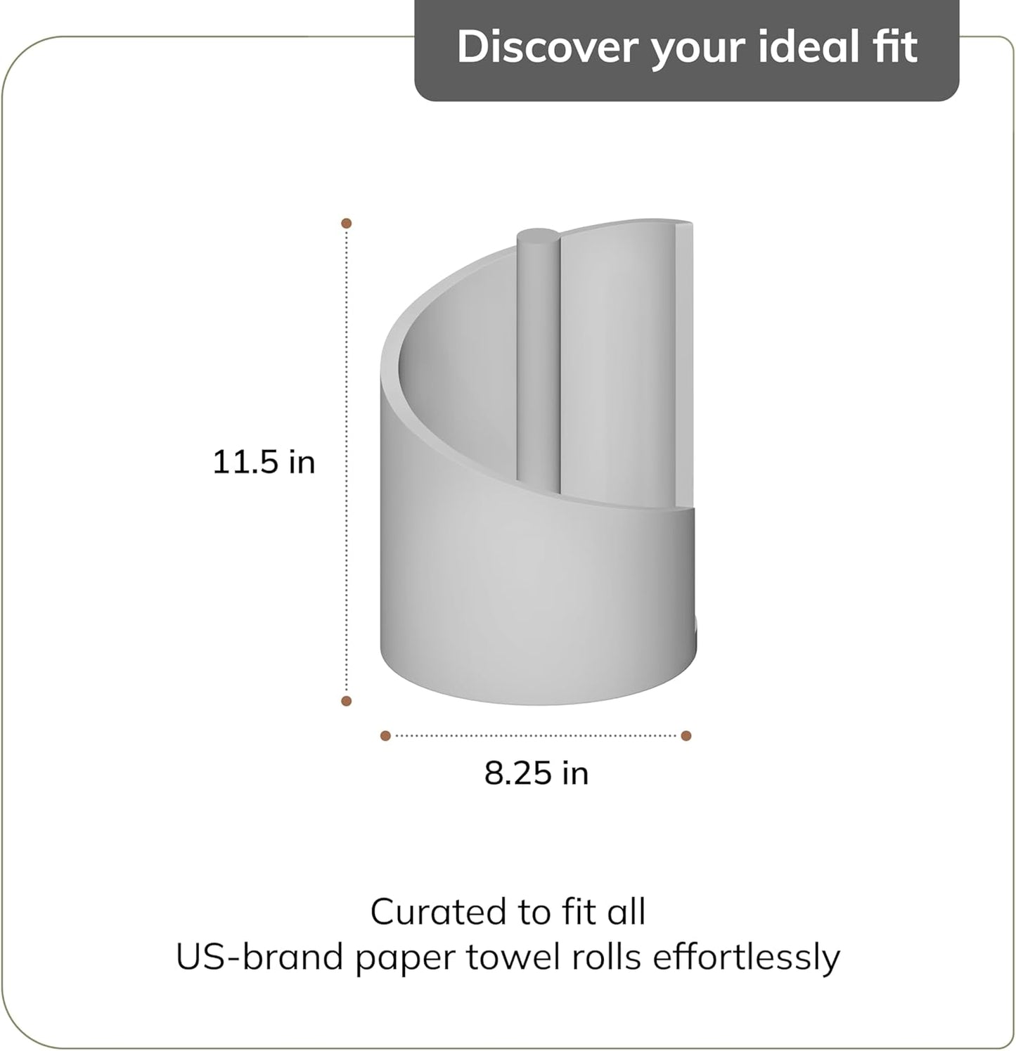 Mountain Paper Towel Holder Countertop with Mango Wood Round Base and Iron Holder