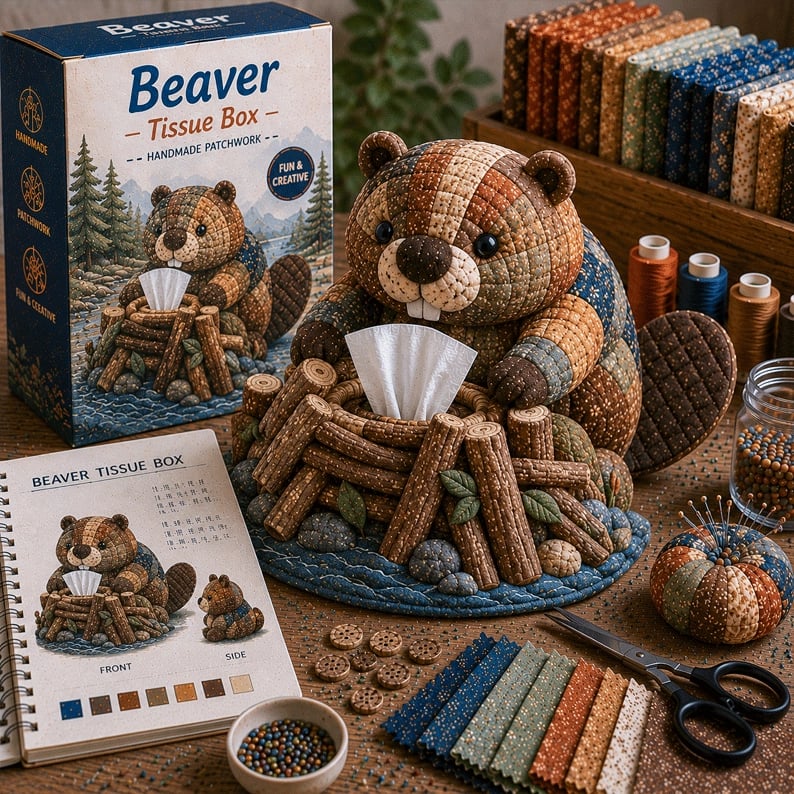 ⚡New Arrival🧵DIY Animal-Themed Patchwork-Style Tissue Box Kit