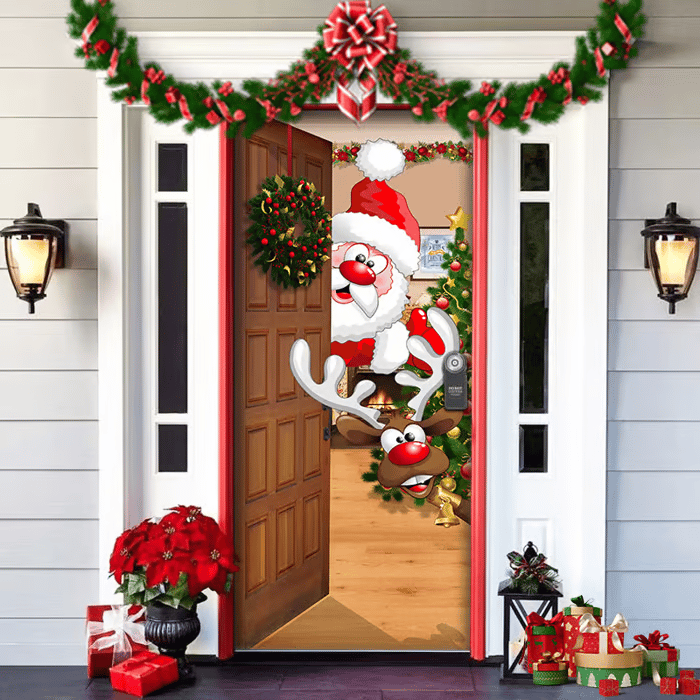 Christmas and Halloween front door decoration
