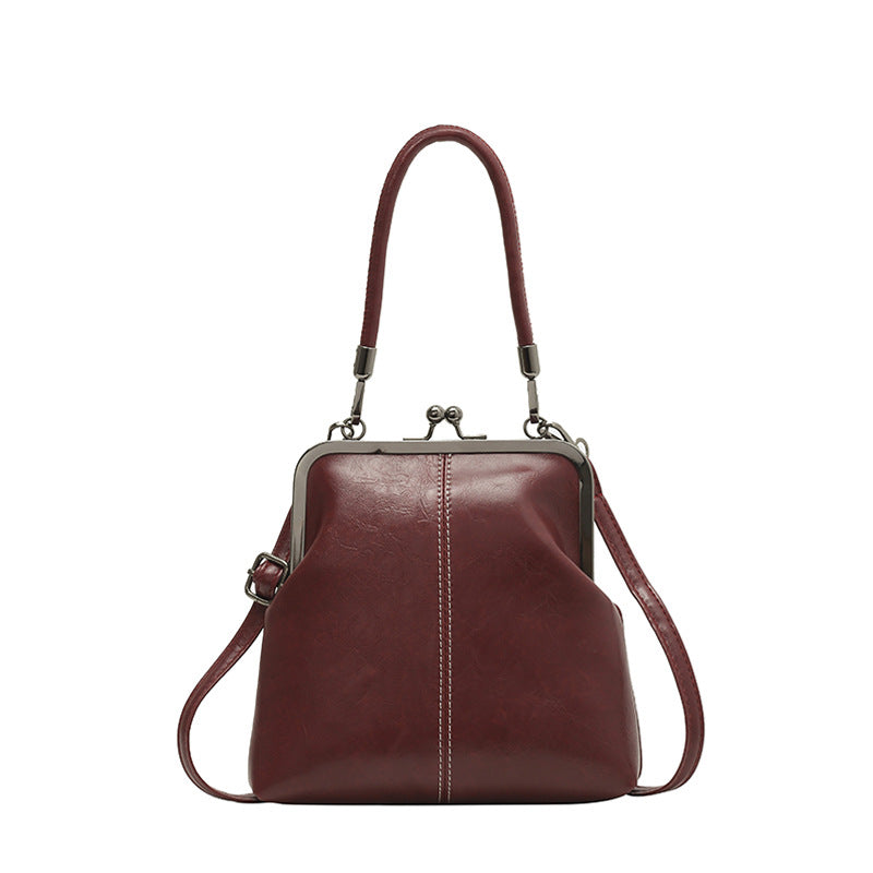 Women's Leather Kiss Buckle Crossbody/Shoulder Bag