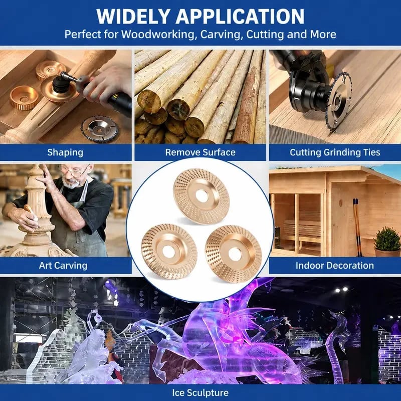 Wood carving and grinding wheel set - Shaped grinding wheels for wood cutting
