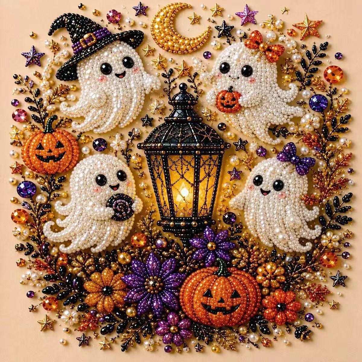 🎃👻Halloween Ghost Pearl Art DIY Kit