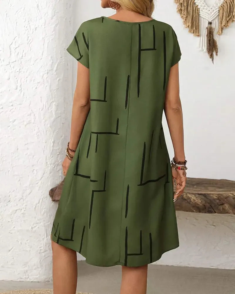 📣📣Hot Item: Crew Neck Short-Sleeve Dress
