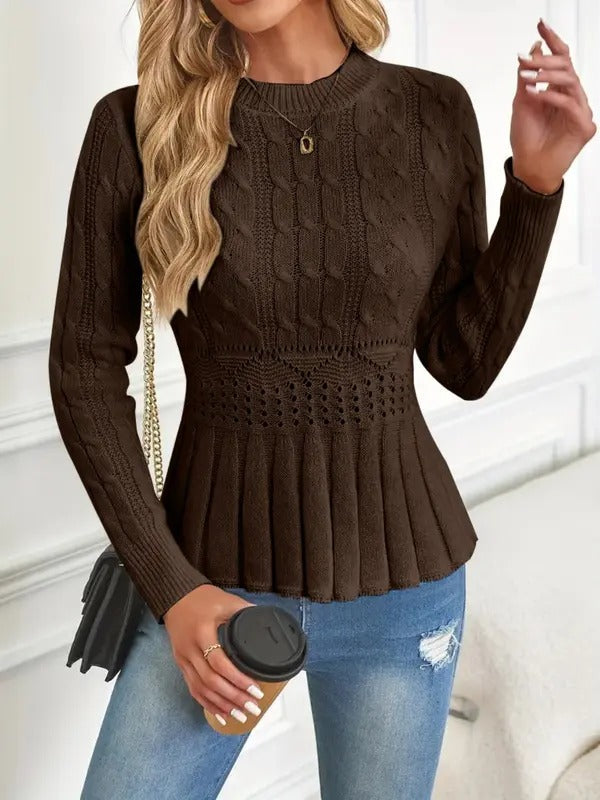 ✨Women's Chunky Knit Crew Neck Long Sleeve Knit Top (Buy 2 Free Shipping)