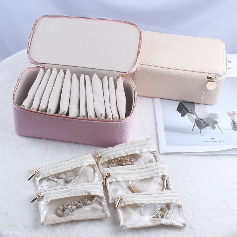 🎁 Portable Jewelry Box for Earrings Necklace Rings