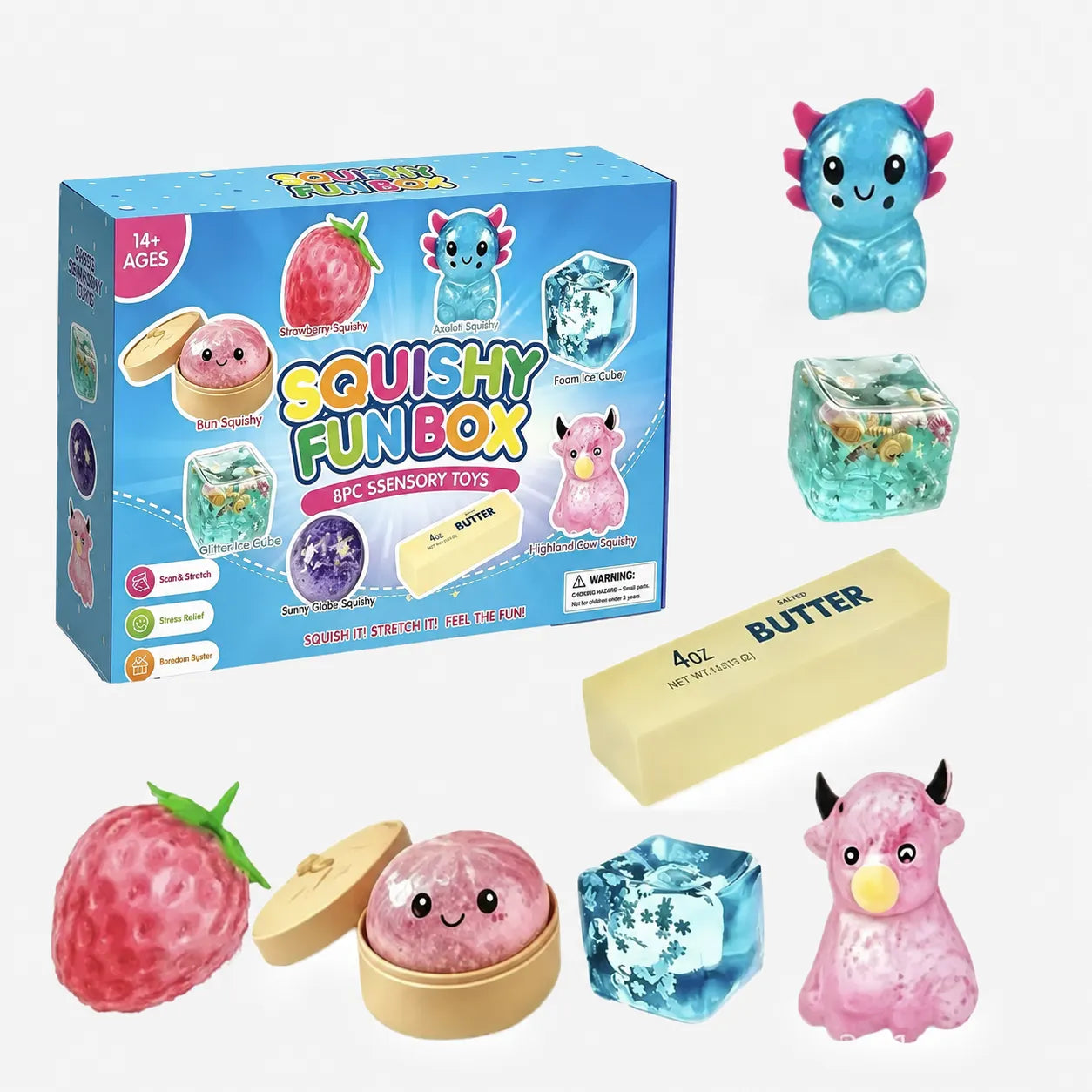 🚨🎁Fun for the Whole Family –Fun Stress-Relief Toy Set (8-Piece Pack)