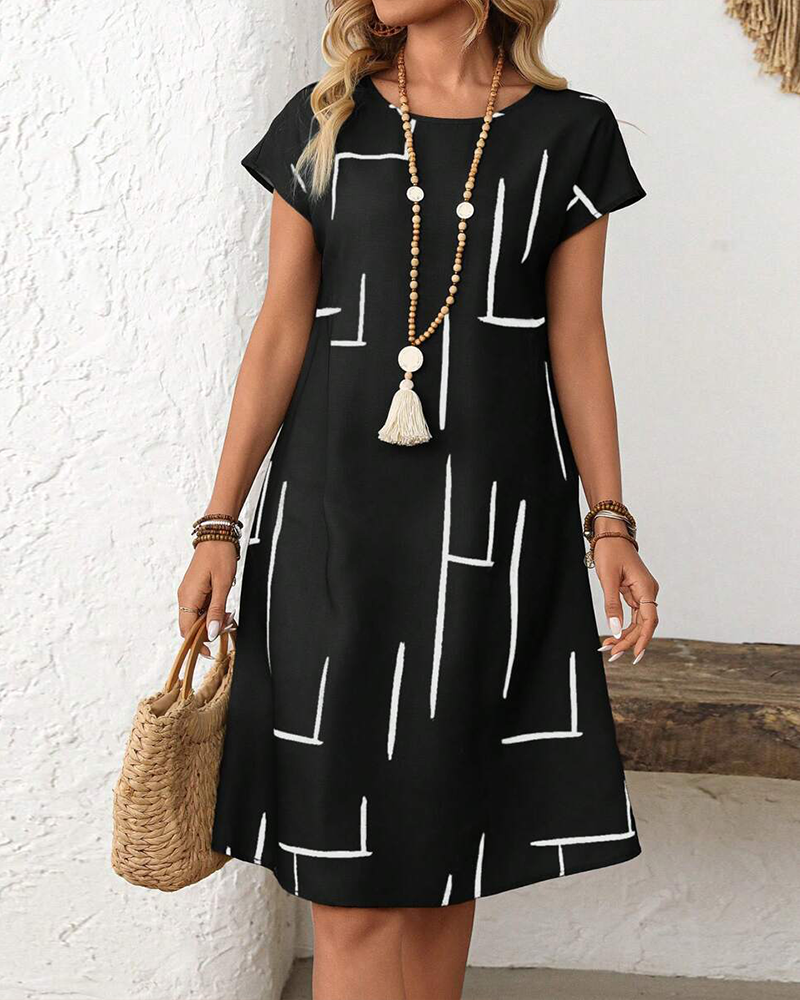 📣📣Hot Item: Crew Neck Short-Sleeve Dress