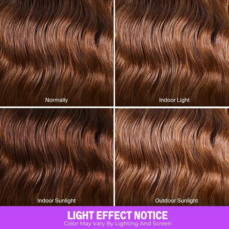 Chocolate Brown Glueless Wigs Bohemian Curl with Drawstring 100% Human Hair Wig