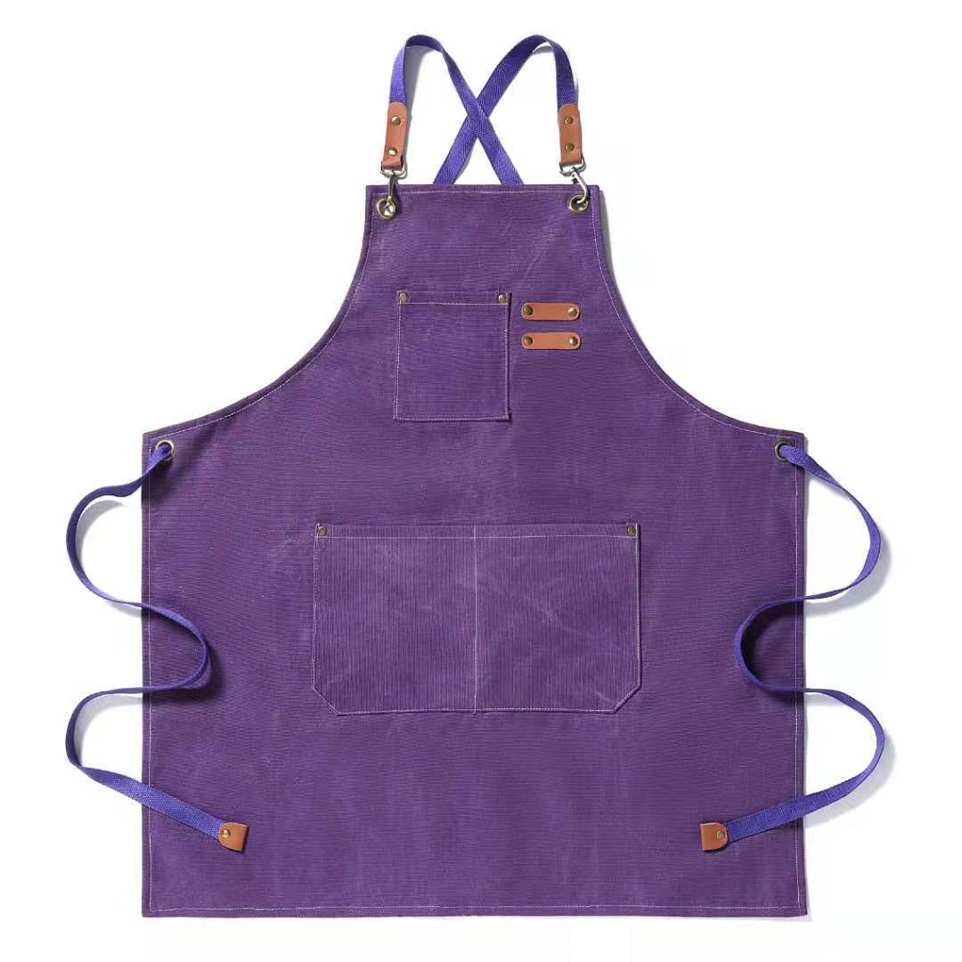 Cotton Canvas Cross Back Chef Apron (Adjustable, Large Pockets)
