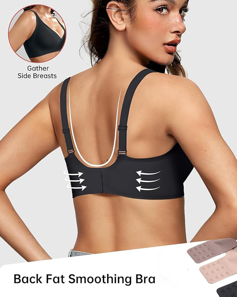 💕👙 Comfortable, seamless, deep V-neck, push-up bra without underwire