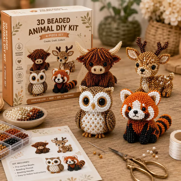 🦌Most Popular🧵Mini 3D Beaded Animal Craft Kit