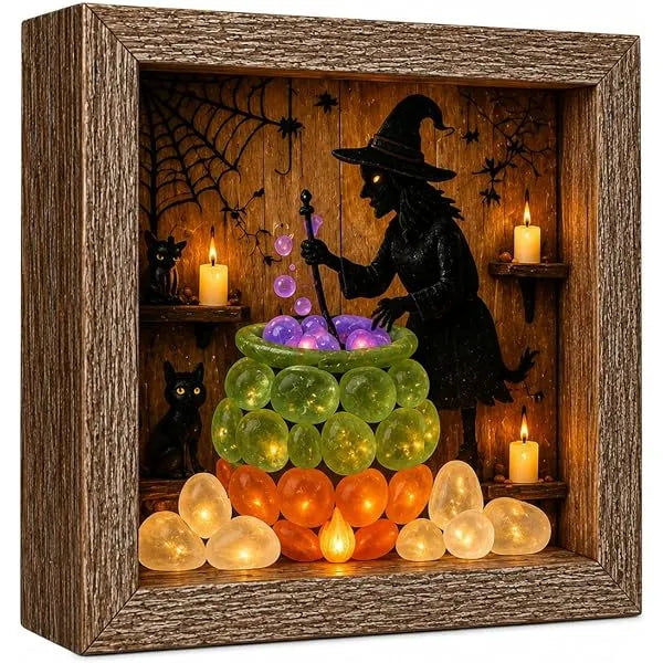 💡DIY 3D Light-Up Halloween Shadow Box Kit🎃