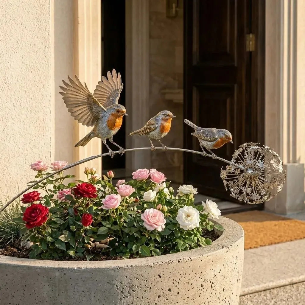 🕊️Robin Garden Stake 🤍- Family is Nearby Garden Decoration