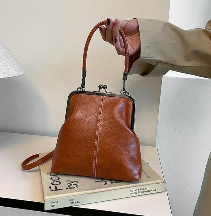Women's Leather Kiss Buckle Crossbody/Shoulder Bag