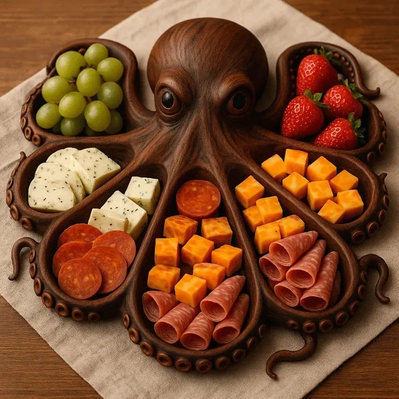 🍒Animal-shaped wooden divider platter