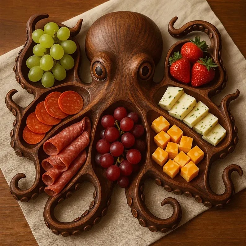 🍒Animal-shaped wooden divider platter