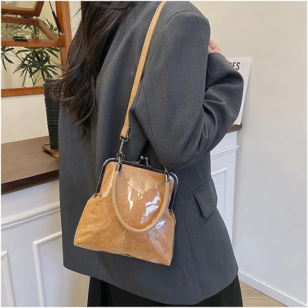 Women's Leather Kiss Buckle Crossbody/Shoulder Bag