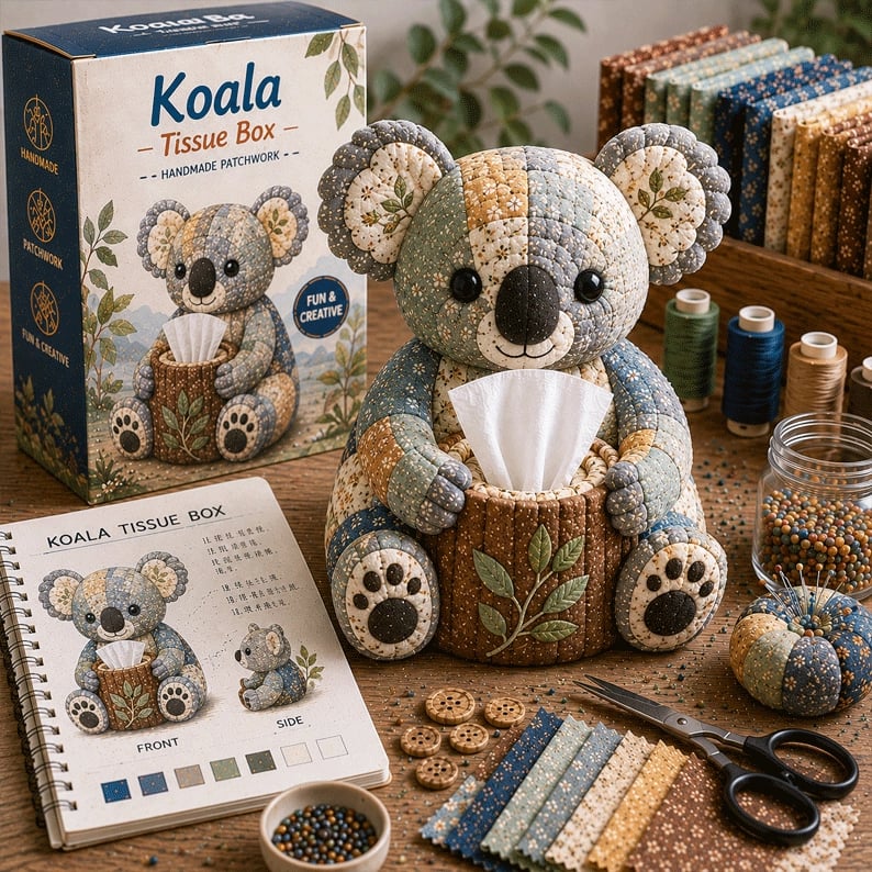 ⚡New Arrival🧵DIY Animal-Themed Patchwork-Style Tissue Box Kit