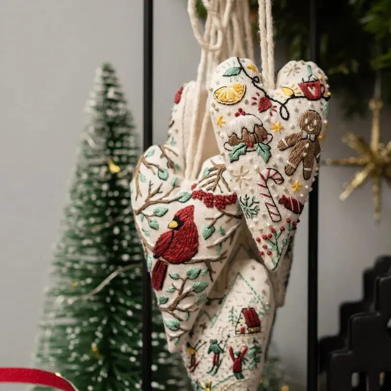 🎄Pre-Christmas Shopping: DIY Heart-Shaped Hand-Embroidered Christ Figures🎅